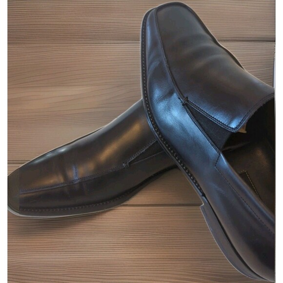 GORDON RUSH Black Made in Italy MEN'S slip-on Loafers Size 8 1/2 - Picture 2 of 10